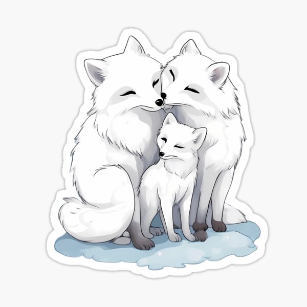 Item preview, Cute Arctic Fox Family designed and sold by macadolie.