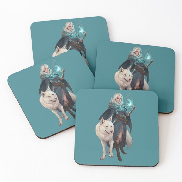 Item preview, Wizard woman with white wolf, Mythical Style designed and sold by Cr320.