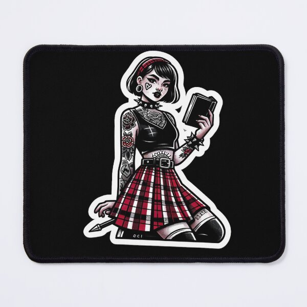 Item preview, Girl in Spiked Collar Reading designed and sold by PinUpPizzazz.