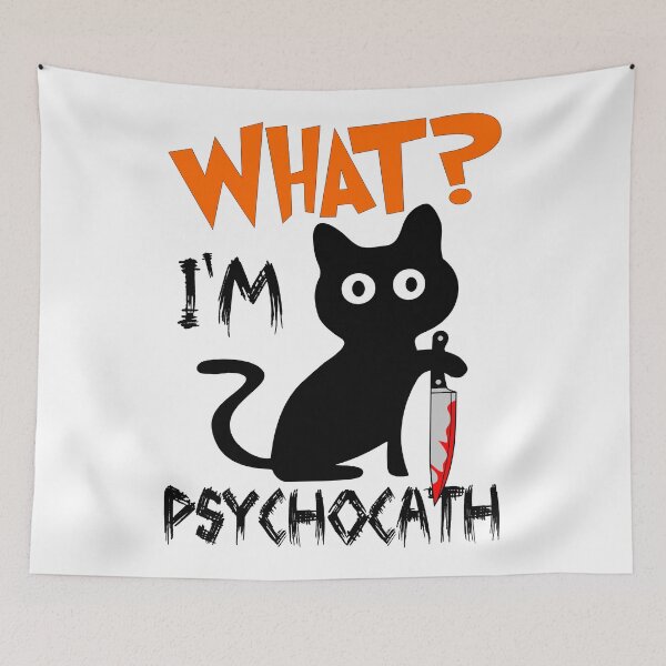 Item preview, Cat What? Knife Wielding Murderous Black Cat designed and sold by Groenendijk.