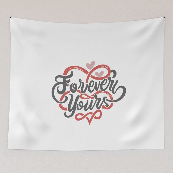 Item preview, Forever Yours: Heart Design in Gray and Red with Decorative Hearts designed and sold by HahaHandlesHub.