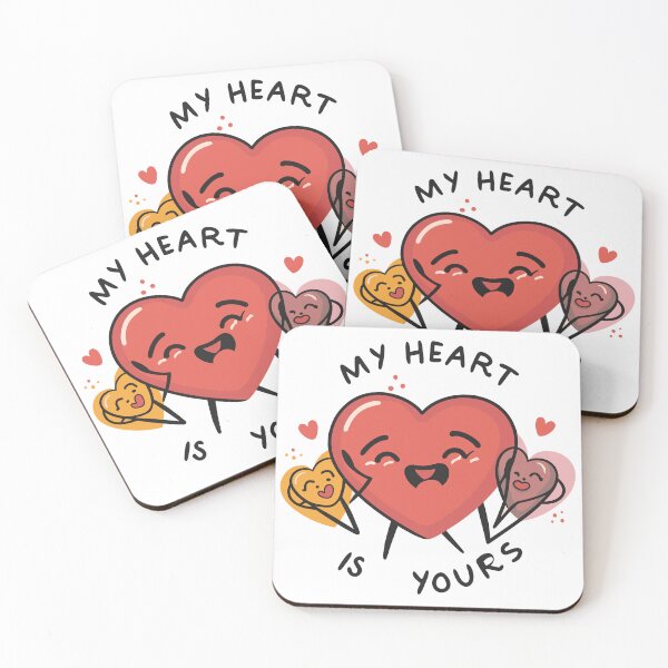 Item preview, My Heart is Yours: Red Heart Design with Message and Heart Decors designed and sold by HahaHandlesHub.