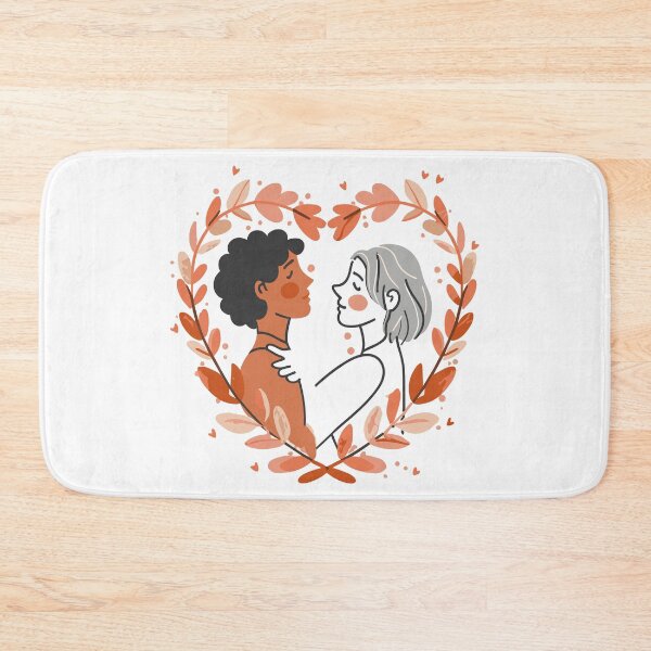 Item preview, Just Us: Heart Wreath Design with Couple Art Illustration  designed and sold by HahaHandlesHub.