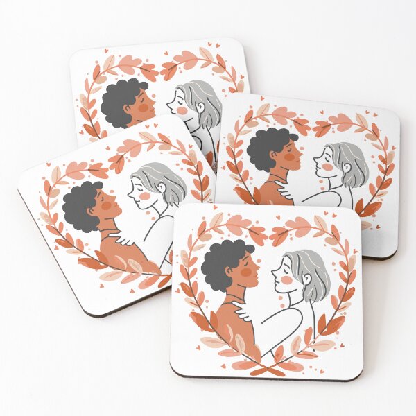 Item preview, Just Us: Heart Wreath Design with Couple Art Illustration  designed and sold by HahaHandlesHub.