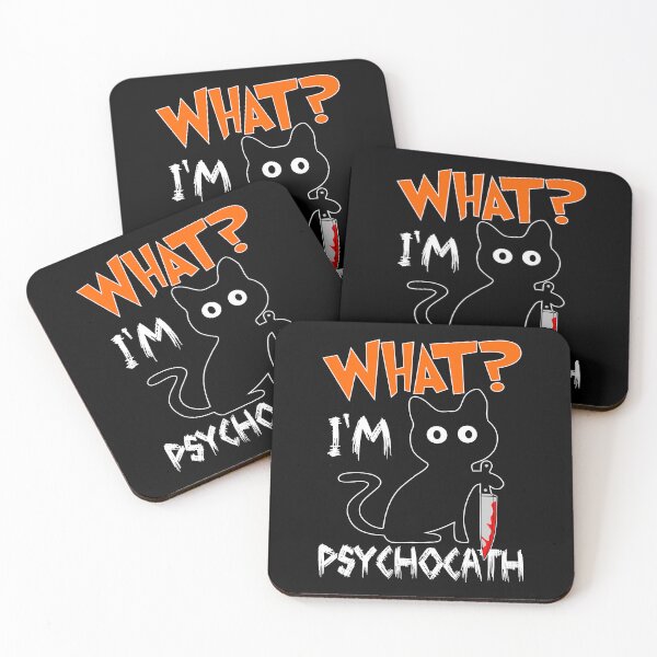 Item preview, Cat What? Knife Wielding Murderous Black Cat (dark background) designed and sold by Groenendijk.