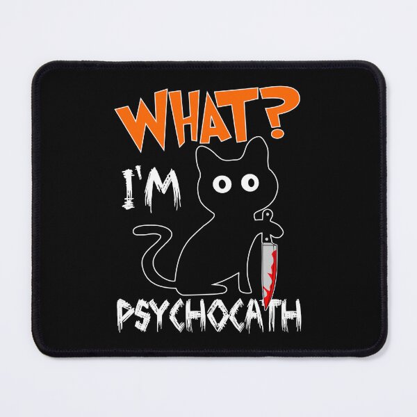 Item preview, Cat What? Knife Wielding Murderous Black Cat (dark background) designed and sold by Groenendijk.
