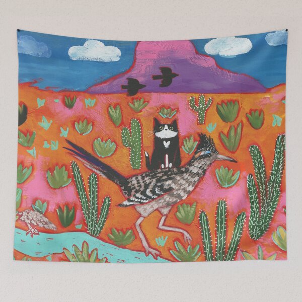 Item preview, The Roadrunner and Cat Friend designed and sold by KilkennyCat Art.