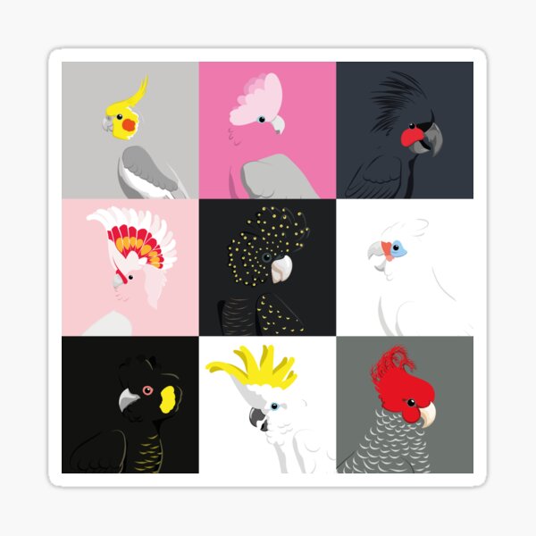 Cockatoo portrait tile pattern Sticker