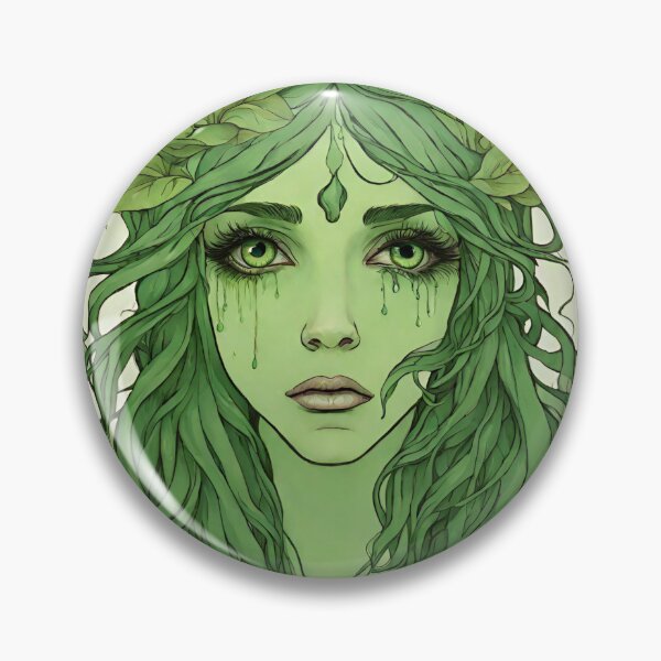 Artikelvorschau, Weinende grüne Frauengöttin im Jugendstil entworfen und verkauft von GoddessNouveau.