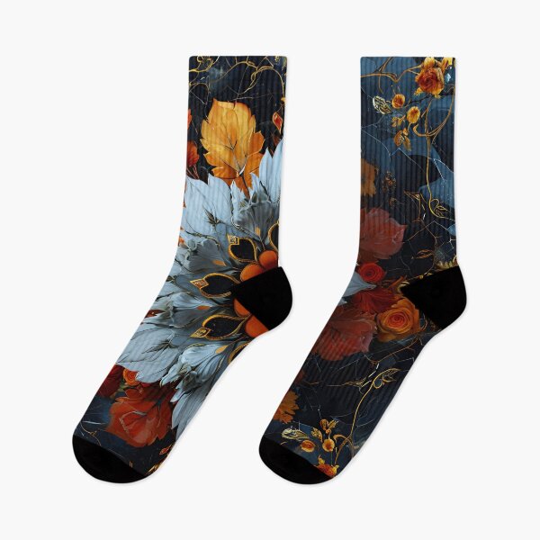 Item preview, Autumnal Florals in Midnight Blue designed and sold by APARTAI EU.