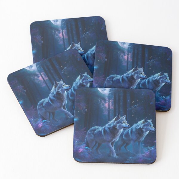 Item preview, Wolves under moonlight designed and sold by Enchanting Art Vista.