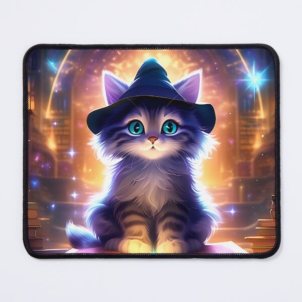 Item preview, Cute kitten in a witch hat designed and sold by WorldOfFairies.