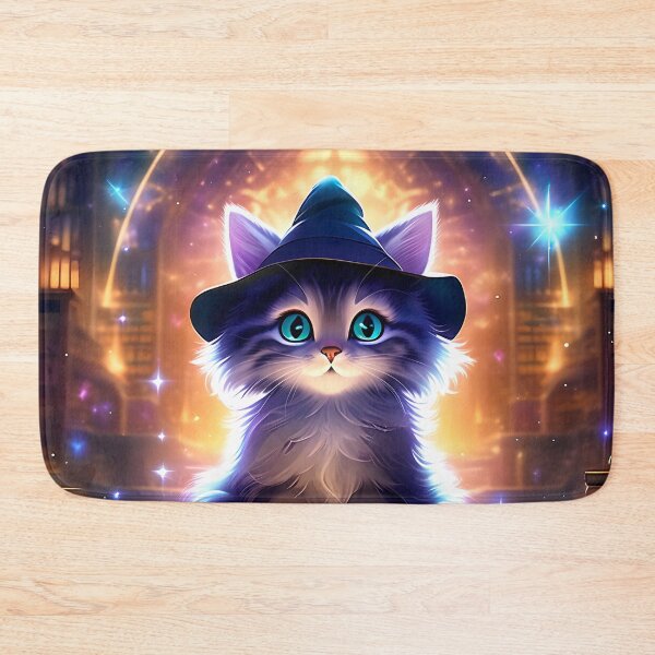 Item preview, Cute kitten in a witch hat designed and sold by WorldOfFairies.