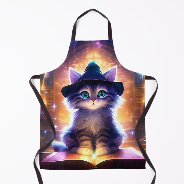 Item preview, Cute kitten in a witch hat designed and sold by WorldOfFairies.