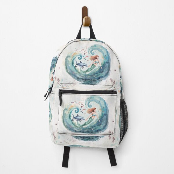 Item preview, Redhead Mermaid with Dolphin watercolor designed and sold by SGillum.
