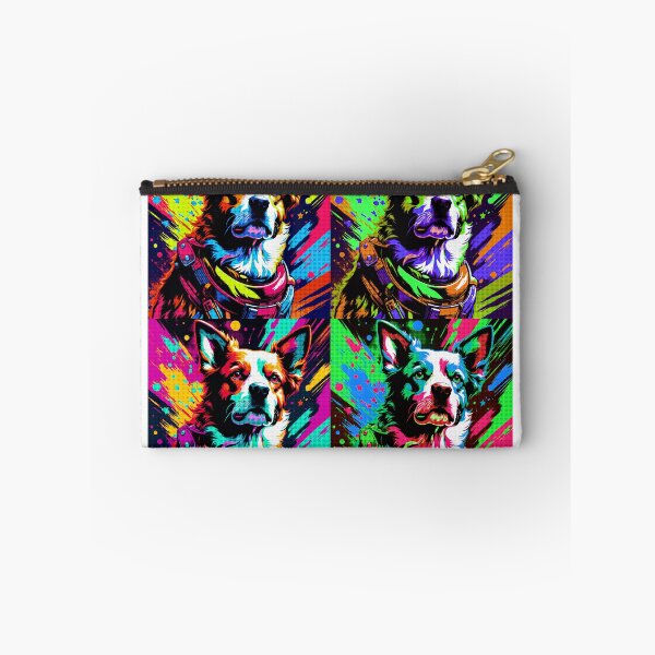 Item preview, Dog in pop art, in the style of vintage poster design, intense expressions, pop art color explosions, silkscreen, vintage sci-fi, eye-catching designed and sold by Crobin1961.