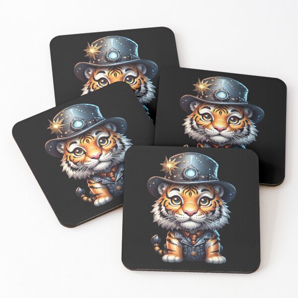 Item preview, Tiger Cub in a Sparkly Steampunk Hat and Vest designed and sold by TechnoWhimsy.