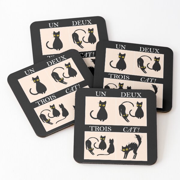 Item preview, Learning French with cats: Un, Deux, Trois, Cat! (dark background) designed and sold by Groenendijk.
