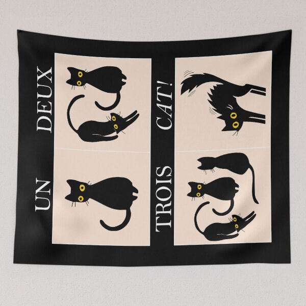 Item preview, Learning French with cats: Un, Deux, Trois, Cat! (dark background) designed and sold by Groenendijk.