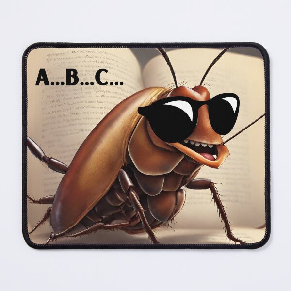 Item preview, cockroach with glasses reading a book designed and sold by LYDIA0304.