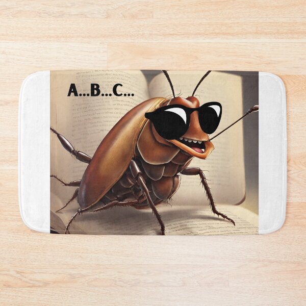 Item preview, cockroach with glasses reading a book designed and sold by LYDIA0304.