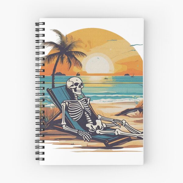 Item preview, Skeleton Sunbathing on a Tropical Beach designed and sold by DakotaInspired.