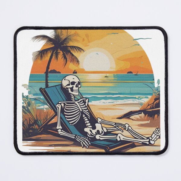 Item preview, Skeleton Sunbathing on a Tropical Beach designed and sold by DakotaInspired.