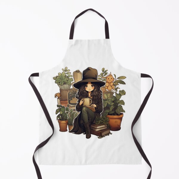 Artikelvorschau, Enchanting Witchy Garden - Cartoon Witch with Flowers, Plants, and Books entworfen und verkauft von PureGlee.