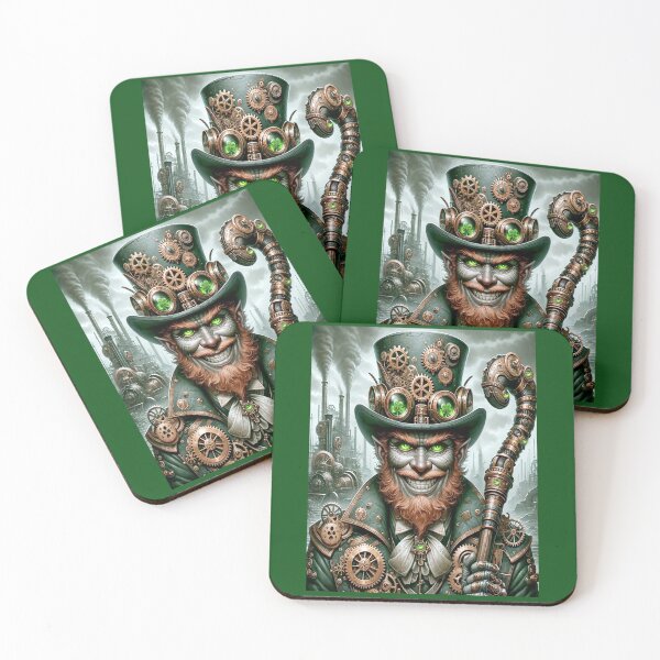 Item preview, Steampunk Leprechaun menacing grin designed and sold by Irisangel.