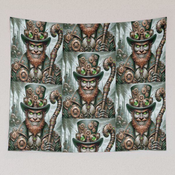Item preview, Steampunk Leprechaun menacing grin designed and sold by Irisangel.