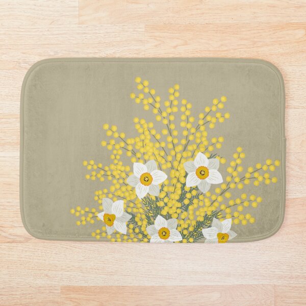 Item preview, Mimosa and daffodils in glass jar designed and sold by IrynaAlex.
