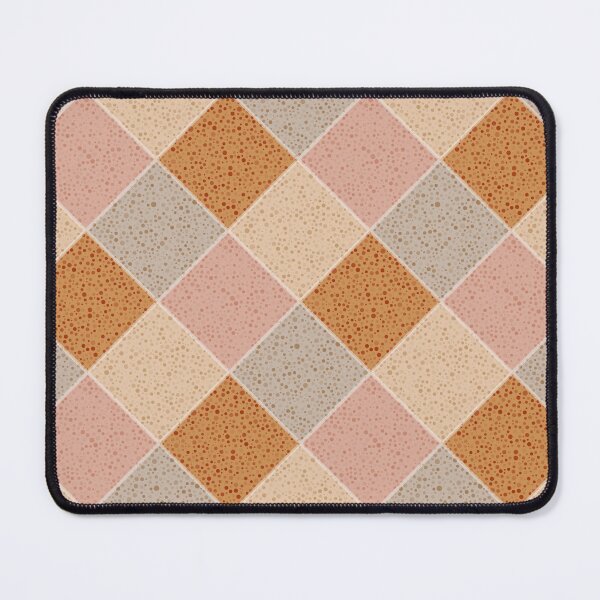 Item preview, Checkered mosaic dotted pattern of brown, pink, yellow and gray designed and sold by Osting.