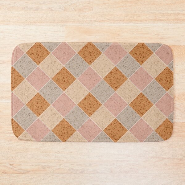 Item preview, Checkered mosaic dotted pattern of brown, pink, yellow and gray designed and sold by Osting.