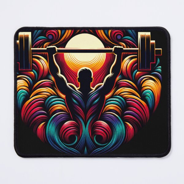 Item preview, Body Builder Strength Amidst Swirls: Vibrant Lifting Emblem designed and sold by ArtComixHaven.