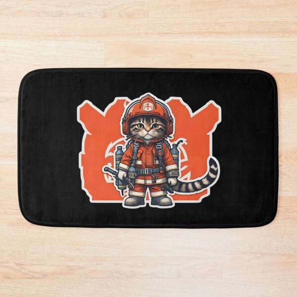 Item preview, firefighter cat designed and sold by cuatrilenio.