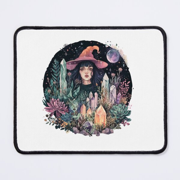Item preview, Illustration I Witch, moon, crystals, flora, fauna, fantasy, spirituality, esotericism designed and sold by VisionaryVortx.