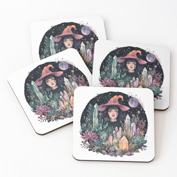 Item preview, Illustration I Witch, moon, crystals, flora, fauna, fantasy, spirituality, esotericism designed and sold by VisionaryVortx.