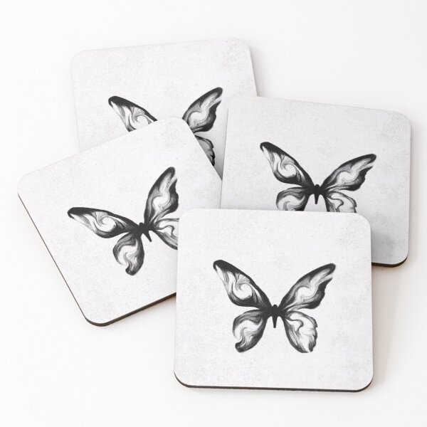 Item preview, Art: Stylish black and white minimalist butterflies designed and sold by rooofer.