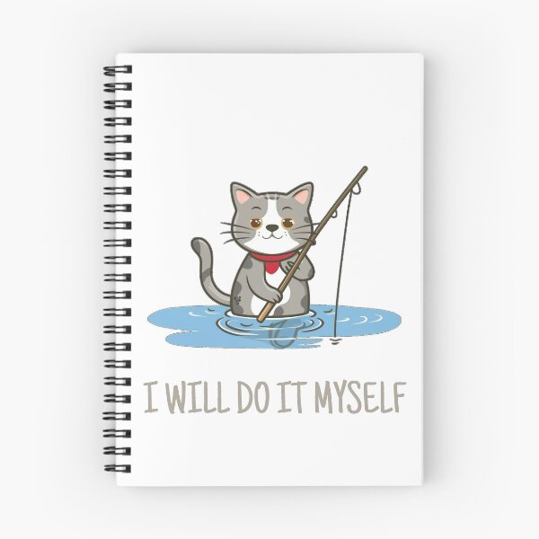 Item preview, Cat with fishing rod "i will do it myself" designed and sold by Kedo123.