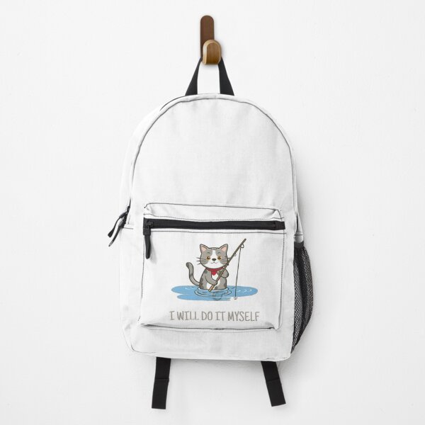 Item preview, Cat with fishing rod "i will do it myself" designed and sold by Kedo123.
