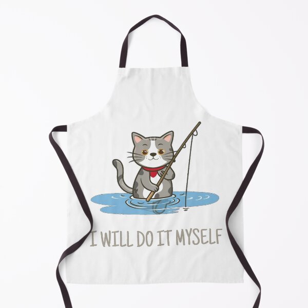 Item preview, Cat with fishing rod "i will do it myself" designed and sold by Kedo123.