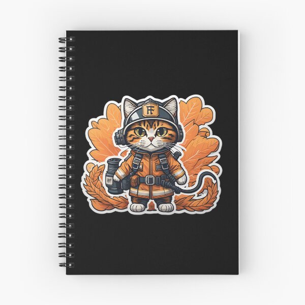 Item preview, firefighter cat designed and sold by cuatrilenio.