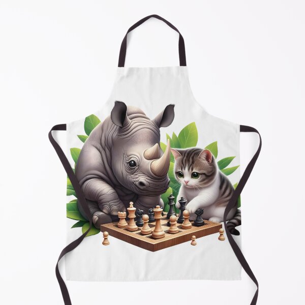 Artikelvorschau, Schachkameraden, ein süßes Nashorn- und Katzen-T-Shirt! entworfen und verkauft von vahithakseven.