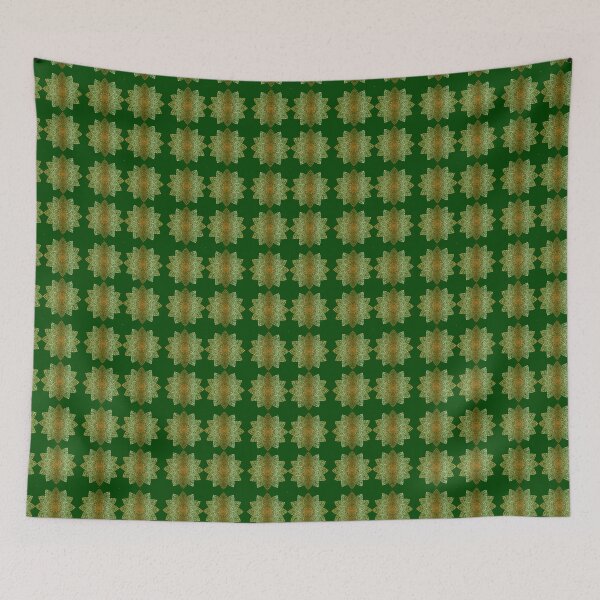 Item preview, Emerald and Gold Leaf Flower Pattern designed and sold by xostarboyxo.