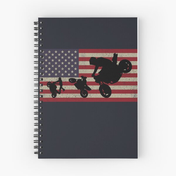 Item preview, Motorcycle Stunt Riding Freestyle Street Bike Vintage American USA Flag designed and sold by Maljonic.