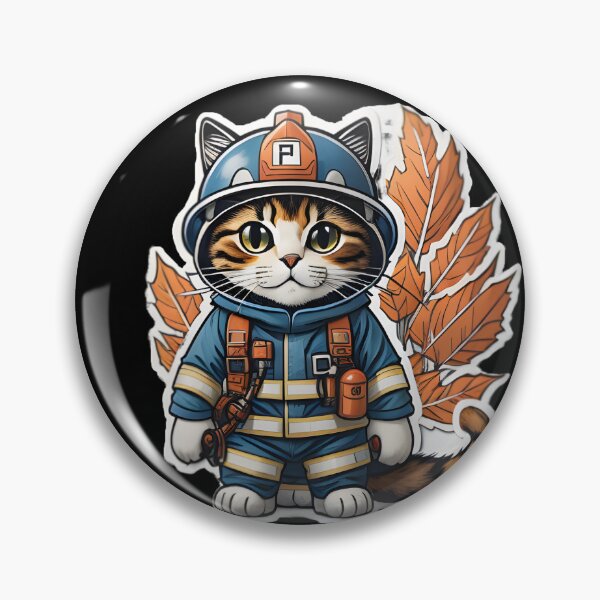 Item preview, firefighter cat designed and sold by cuatrilenio.