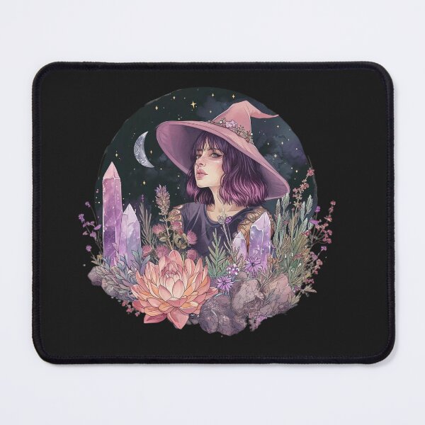 Item preview, Illustration I Witch, moon, crystals, flora, fauna, fantasy, spirituality, esotericism designed and sold by VisionaryVortx.