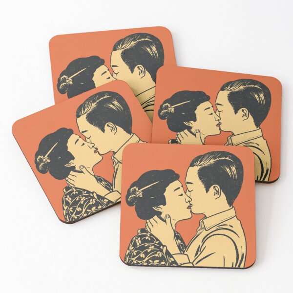 Item preview, Retro Style Kissing Couple designed and sold by PurpleMoss.