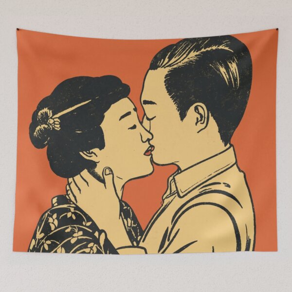 Item preview, Retro Style Kissing Couple designed and sold by PurpleMoss.