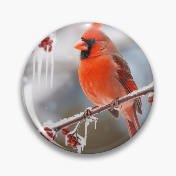 Item preview, Cardinal Perched on Limb with Thawing Snow designed and sold by dcrc.